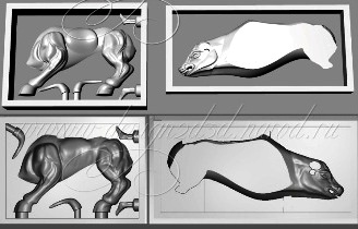 3d модели животных для станков ЧПУ, морды животных, птицы, львы